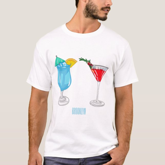 Cocktail cartoon illustration  T-Shirt (Front)