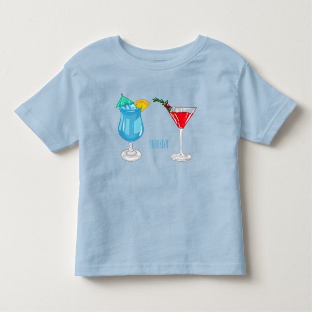 Cocktail cartoon illustration  toddler t-shirt (Front)