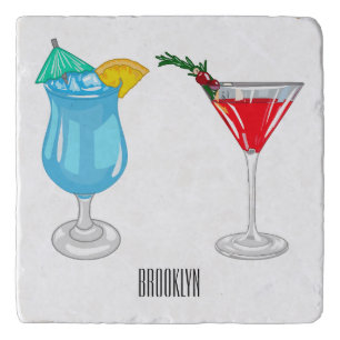 Cocktail cartoon illustration trivet