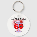 Cocktail Celebrating 60 Tshirts And Gifts Keychain at Zazzle