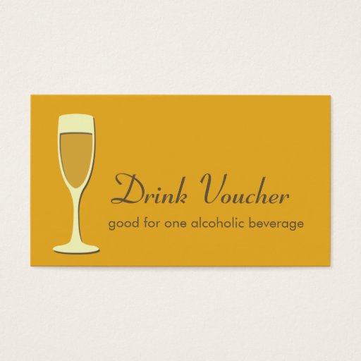Customizable Cocktail champagne glass event orange drink ticket business card