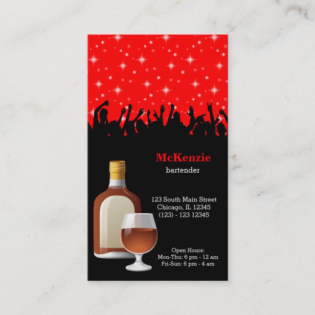 Cocktail * choose background color business card (Front)
