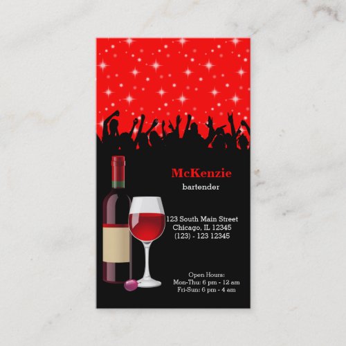 Cocktail  choose background color business card