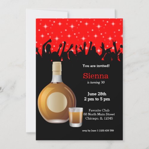 Cocktail  choose background color invitation