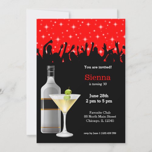 Cocktail  choose background color invitation