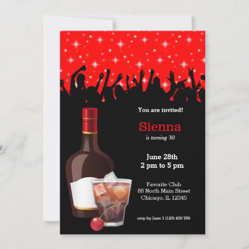 Cocktail  choose background color invitation