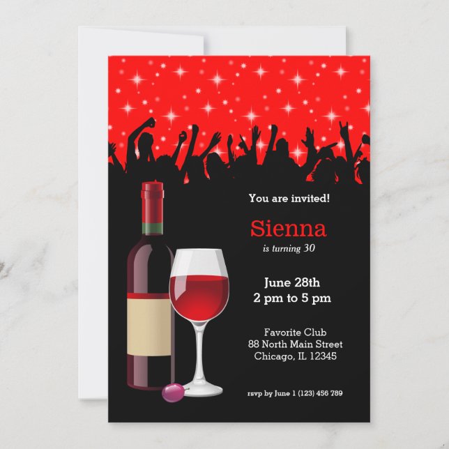 Cocktail * choose background color invitation (Front)