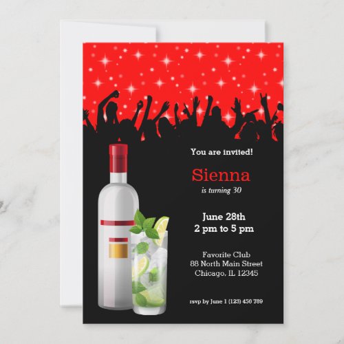 Cocktail  choose background color invitation