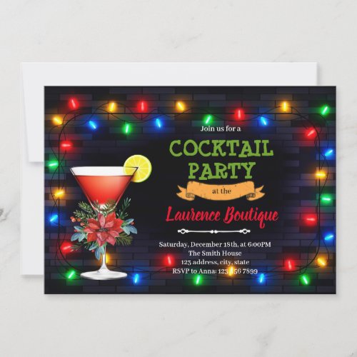 Cocktail christmas invitation