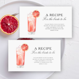 Cocktail Citrus - Recipe for the bride to be Enclosure Card