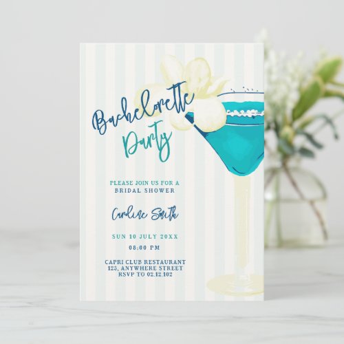 Cocktail & Confetti Bachelorette Bridal Shower  Invitation
