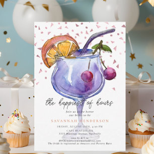 Cocktail Confetti Happy Hour Bridal Shower Invitation