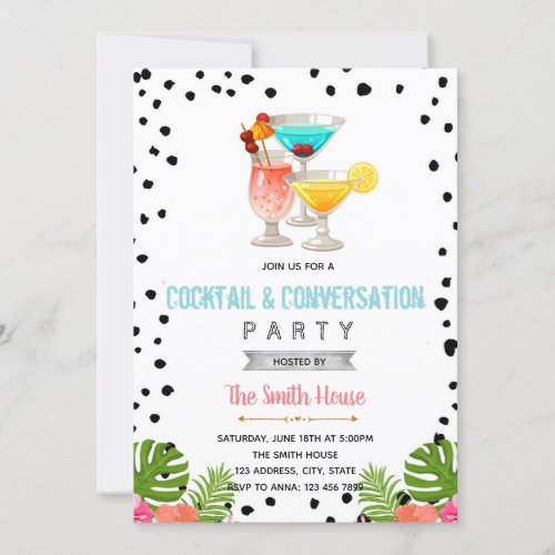 Cocktail conversation party invitation