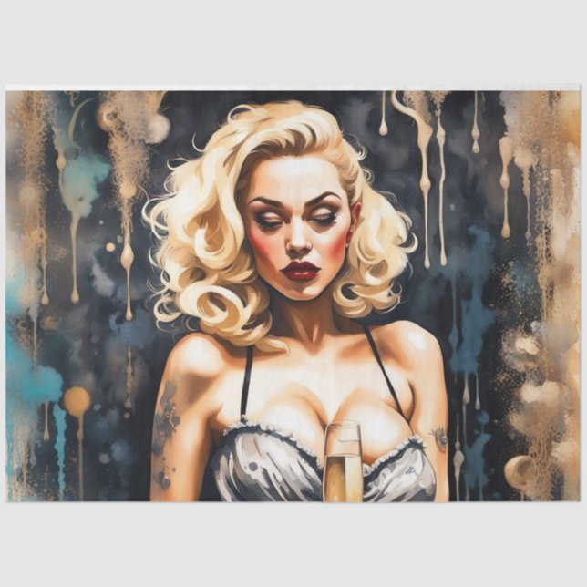 Cocktail Cuties - Champagne Decoupage Paper  (Front)