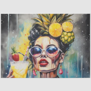 Cocktail Cuties - Pina Colada Girl Decoupage Tissue Paper