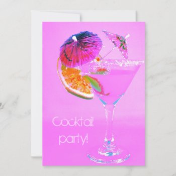 Cocktail Decorated With Cocktail Umbrellas Invitation by justbecauseiloveyou at Zazzle