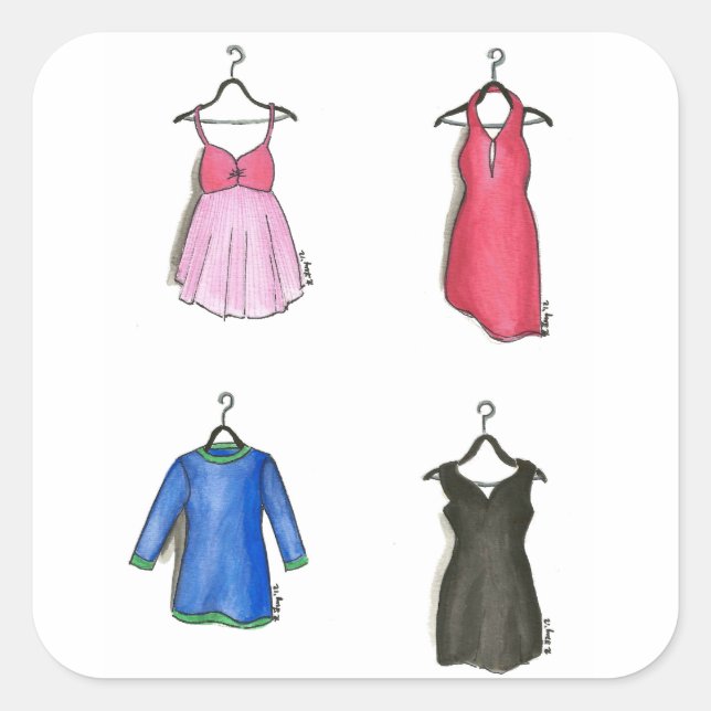Cocktail Dress Dresses Clothing Boutique Fashion Square Sticker (Front)