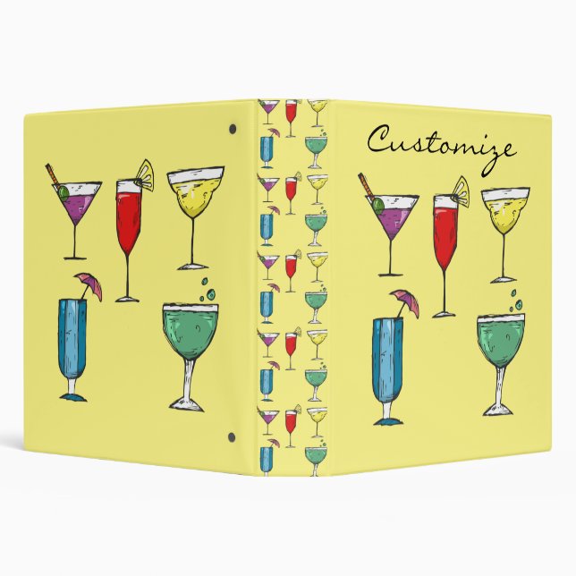 Cocktail Drink Assortment Thunder_Cove 3 Ring Binder (Background)