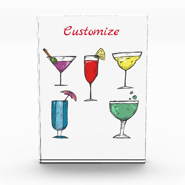 Cocktail Drink Assortment Thunder_Cove  Acrylic Award (Front)