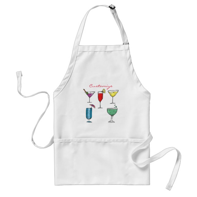 Cocktail Drink Assortment Thunder_Cove Adult Apron (Front)