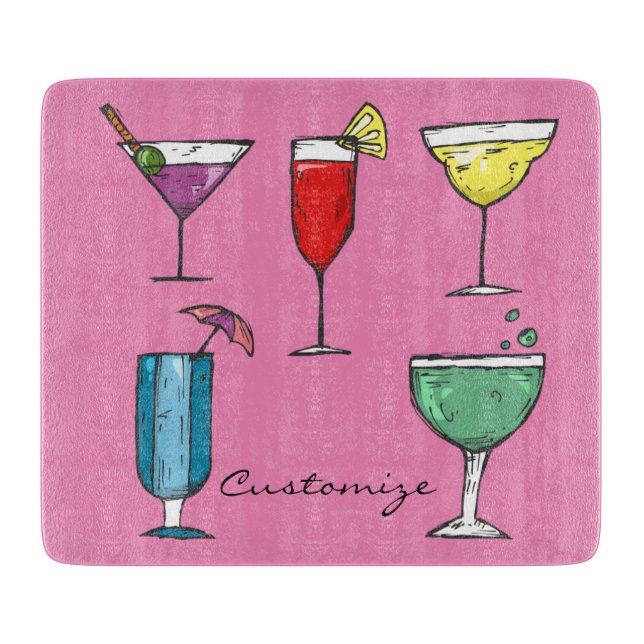 Cocktail Drink Assortment Thunder_Cove Cutting Board (Front)