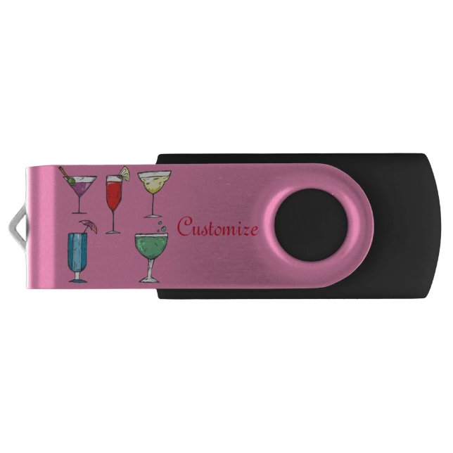 Cocktail Drink Assortment Thunder_Cove Flash Drive (Back)