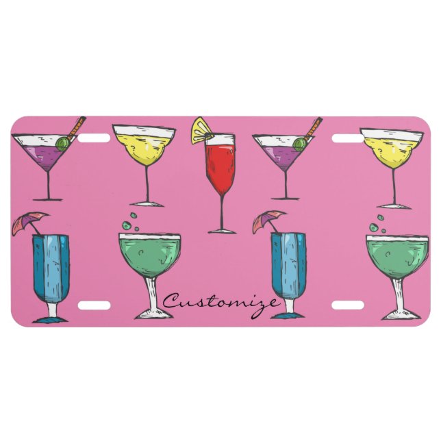 Cocktail Drink Assortment Thunder_Cove License Plate (Front)