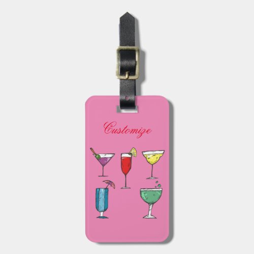 Cocktail Drink Assortment Thunder_Cove Luggage Tag