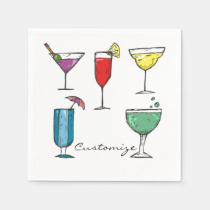 Cocktail Drink Assortment Thunder_Cove Napkins