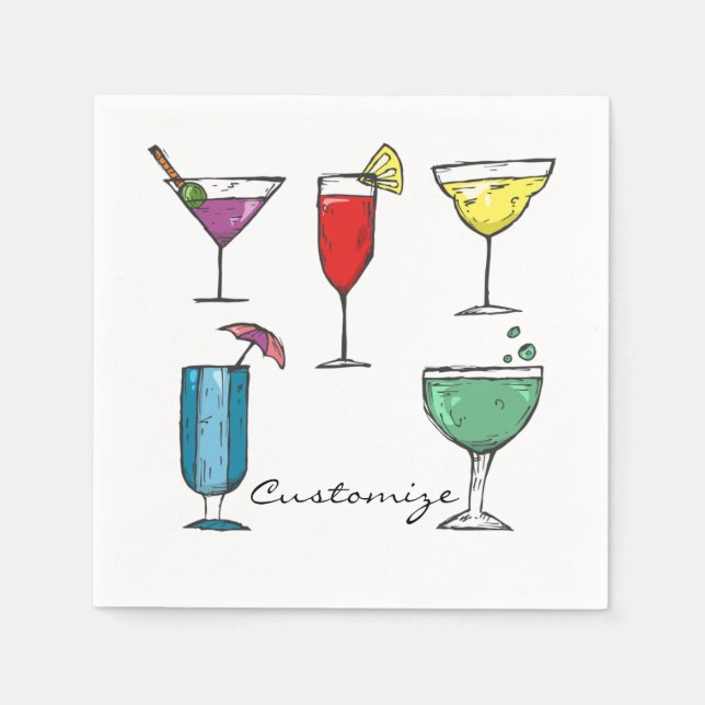 Cocktail Drink Assortment Thunder_Cove Napkins (Front)