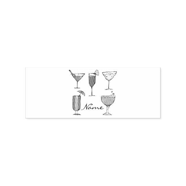 Cocktail Drink Assortment Thunder_Cove Rubber Stamp (Imprint)