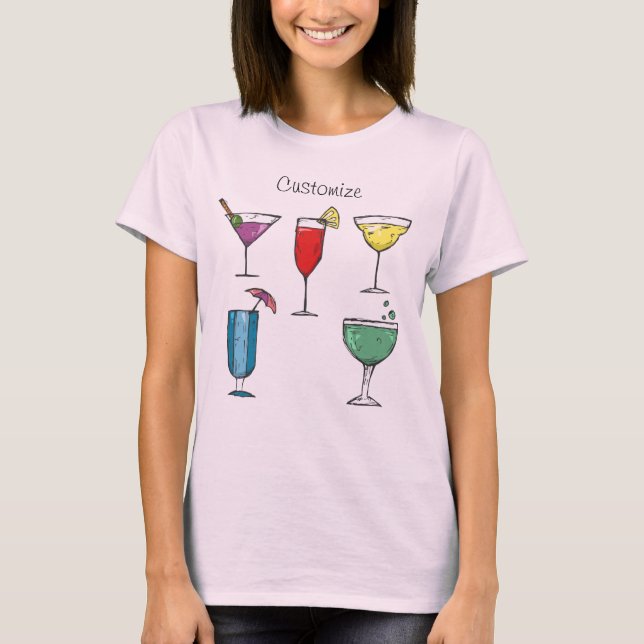 Cocktail Drink Assortment Thunder_Cove T-Shirt (Front)