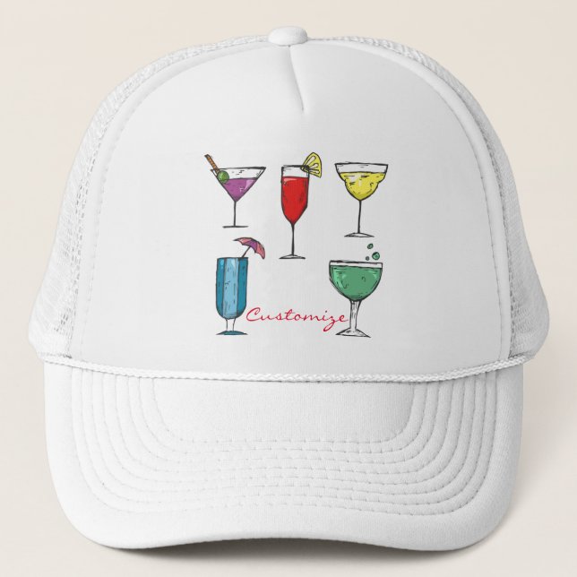 Cocktail Drink Assortment Thunder_Cove Trucker Hat (Front)