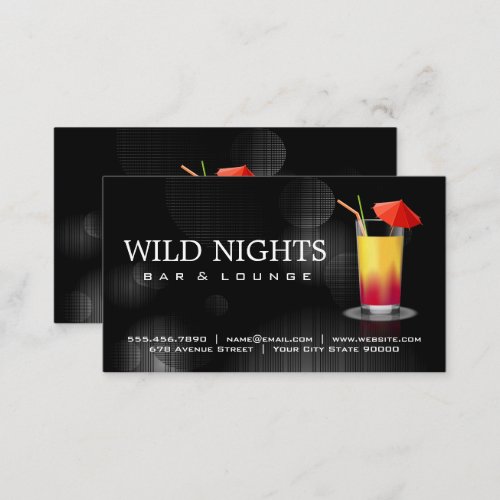 Cocktail Drink  Bartender Business Card