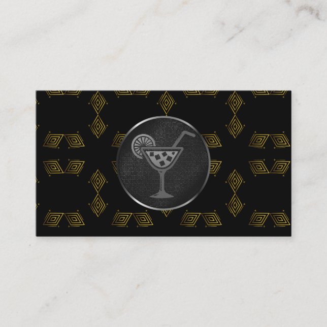 Cocktail Drink | Bartender | Restaurant Business Card (Front)