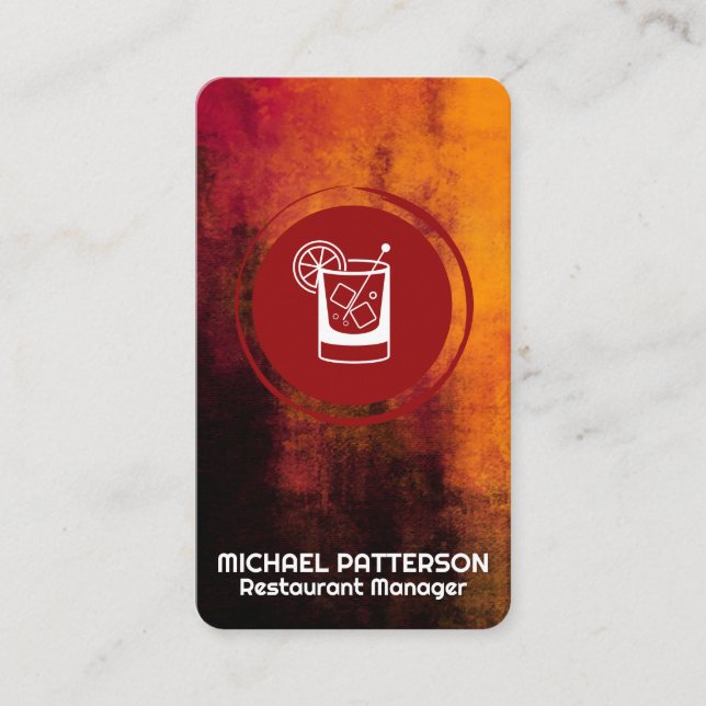 Cocktail Drink | Contemporary  Business Card (Front)