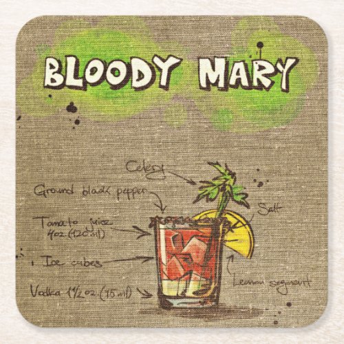Cocktail Drink Illustration _ Bloody Mary Coaster