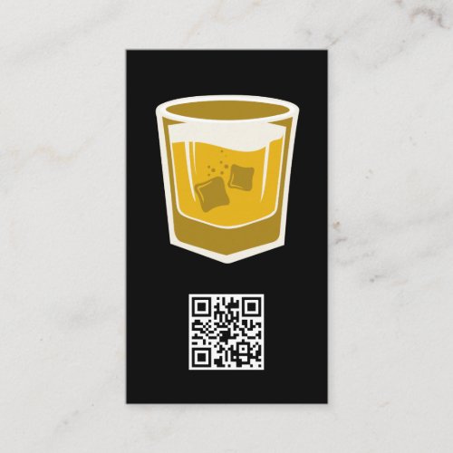 Cocktail Drink Logo  QR Barcode Business Card
