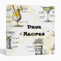 Favorite Cocktails Drink Recipe Organizer Mini Binder, Zazzle