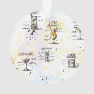 Cocktail Drink Recipe Design Ornament
