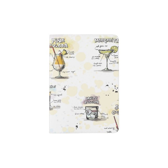 Cocktail Drink Recipe Design Passport Holder (Front)