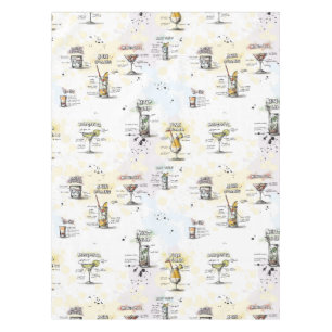 Cocktail Drink Recipe Design Tablecloth