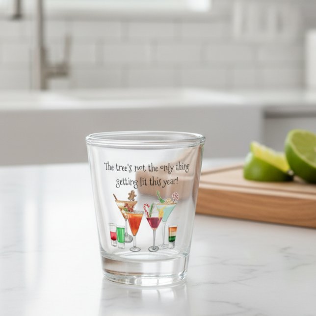 Cocktail Drinking Funny Saying Christmas  Shot Glass (Creator Uploaded)