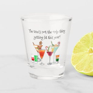 Cocktail Drinking Funny Saying Christmas  Shot Glass