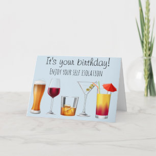 Cocktail Drinking Humor Isolation Social Distance Card
