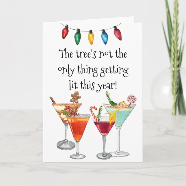 Cocktail Drinking Martini Christmas Holiday  (Front)