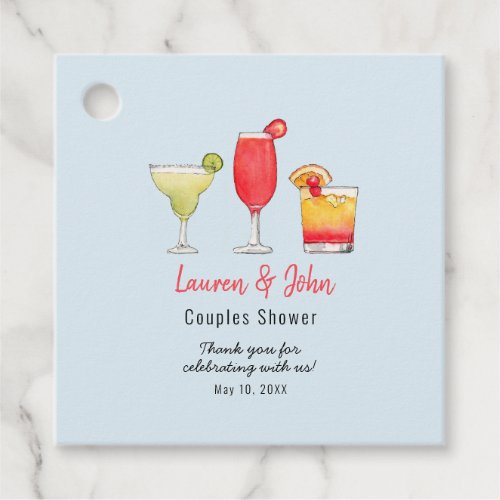 Cocktail drinks Couples shower Thank you  Favor Tags