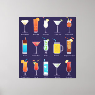 Cocktail drinks in glasses canvas print