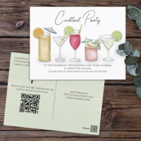Cocktail Drinks QR Code Social Media Pre Addressed