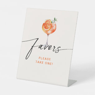 Cocktail Favors Bridal Shower Pedestal Sign